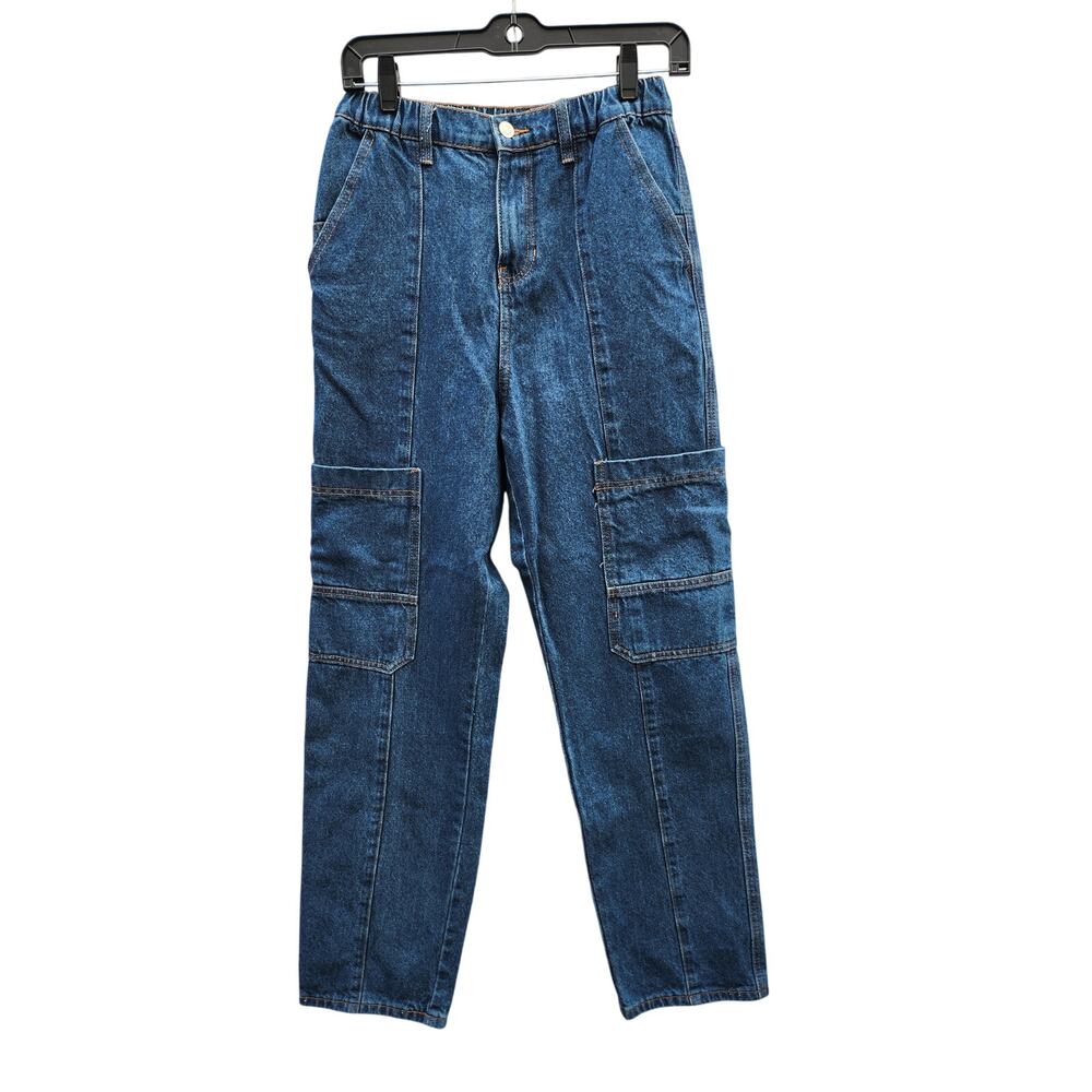 BP High-Rise Cargo Jeans w/ Elastic Waist - Women's Size 28